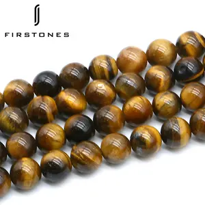 High Quality Natural Stone Round Loose Yellow Tiger Eye Stone Beads 15" Strand 6 8 10 MM For Bracelet