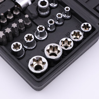 Kit d'outils multifonctionnel professionnel de 34 pièces en gros avec étui, tournevis hexagonal en forme de fleur