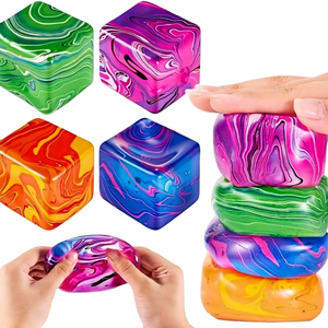 Cross-border Needohstyle Marbled Ice Cube Squishy Stress Relief Toy Cubic <b>Block</b> Malt Candy Design HT25-18 Model Youth Factory - Product Image 1