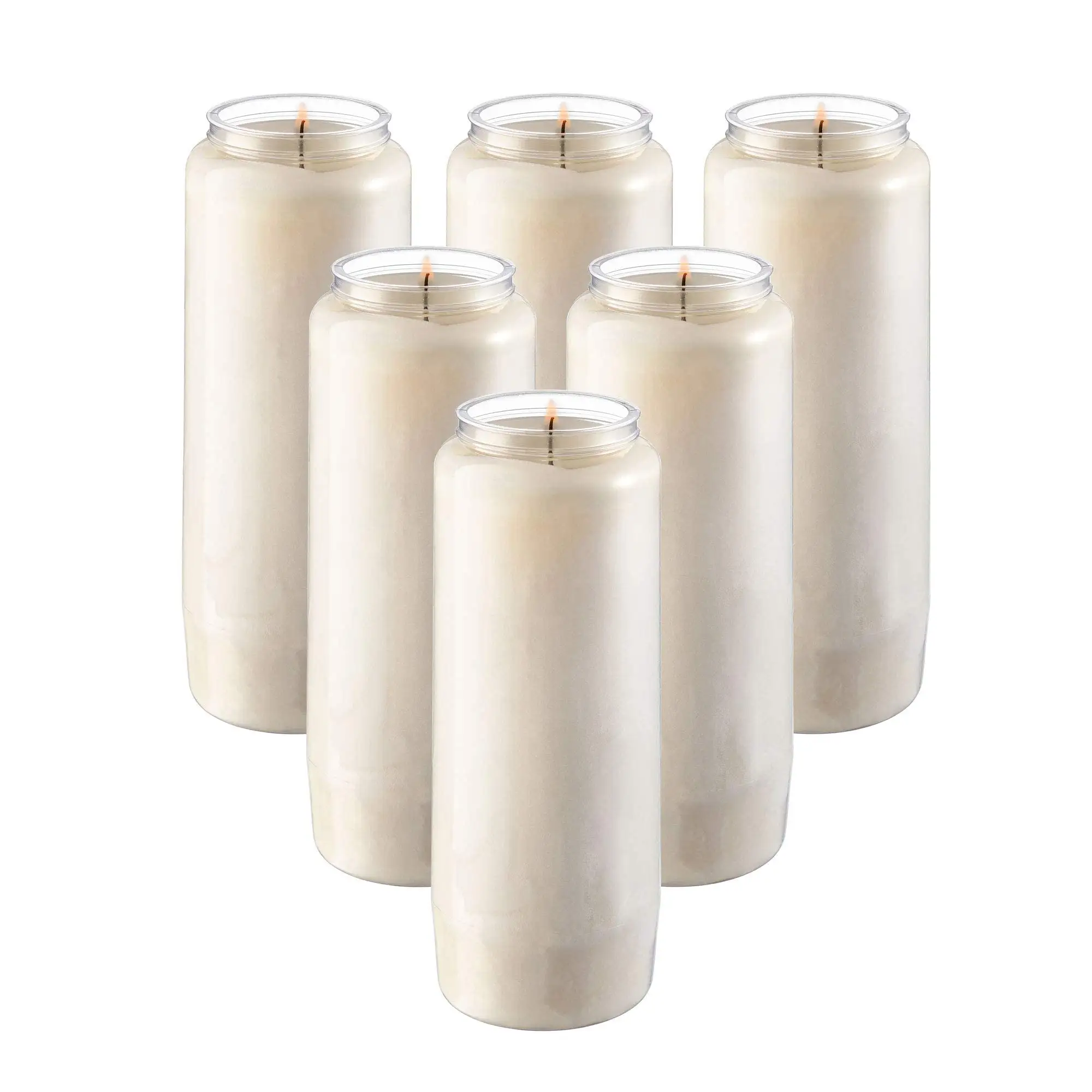 Hot Sale Wholesale White Color Prayer Votive Church Candle 7 Day Spiritual Religious Glass Candles