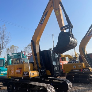 รถขุดตีนตะขาบ Sany SY135C รุ่นปี 2021 ขนาด 12 ตัน สีเหลือง ติดตั้งบนแทร็ก อุปกรณ์ก่อสร้างงานหนัก พร้อมเครื่องยนต์ เกียร์บ็อกซ์ และ PLC - Product Image 5