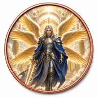 Pièce commémorative personnalisée en cuivre fin .999 de 1 oz, motif Chevalier ailé, relief 3D, objet de collection fantastique