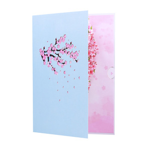 Tarjeta Pop-Up 3D de Papel Cortado con Láser con Diseño de Cabaña de Flores de Cerezo, Hecha a Mano, con Árbol de <span class=keywords><strong>Sakura</strong></span> y Color Rosa, Ecológica, para Bodas y Cumpleaños - Product Image 3