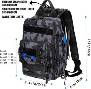 Sac à dos de pêche avec porte-cannes et 4 boîtes à pêche, sac de pêche d'extérieur avec housse de pluie imperméable, échantillon gratuit - Product Image 4