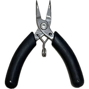 Pince à bec courbé CATKING S64 de 4 pouces, acier au carbone, mâchoires lisses, poignée en TPR, ressort de retour, poignée amortie, mini boucle pour la fabrication de bijoux - Product Image 1