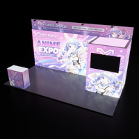 Stand d'exposition personnalisé avec éclairage LED 3x6m et structure en aluminium