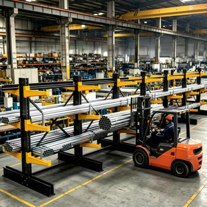 Space Saving Steel Cantilever Tube Rack for Compact Warehouse Storage - Product Image 1