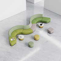 Ensemble de canapés de bureau modulaires extensibles en tissu modernes pour hôtels, bureaux, hôpitaux et écoles