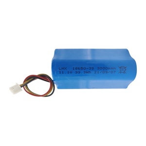 แบตเตอรี่ลิเธียมไอออนรูปสามเหลี่ยม 18650 3S 11.1V 3000mAh 12V 3S1P พร้อมแผงวงจรป้องกัน/NTC และขั้วต่อ JST XHR-3P - Product Image 3