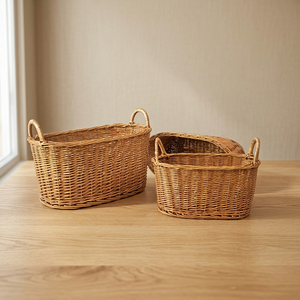 Hand-woven Simple Style <b>Bamboo</b> <b>Basket</b> Eco-friendly Multifunctional Design for Food Storage in Restaurants Picnics Kitchens - Product Image 4