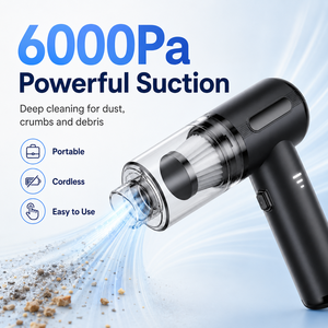 6000Pa Rechargeable Cordless Handheld <b>Car</b> Vacuum Cleaner 4 in 1 <b>Blower</b> Inflator Deflator 50W Portable Vacuum OEM ODM Wholesale - Product Image 2