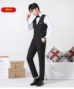 <span class=keywords><strong>Traje</strong></span> de Tres Piezas para Hombre, Corte Entallado, <span class=keywords><strong>con</strong></span> Chaleco, Cierre de Cremallera <span class=keywords><strong>y</strong></span> Detalle de Cuentas, <span class=keywords><strong>Traje</strong></span> para Padrinos de Boda <span class=keywords><strong>y</strong></span> Negocios - Product Image 3