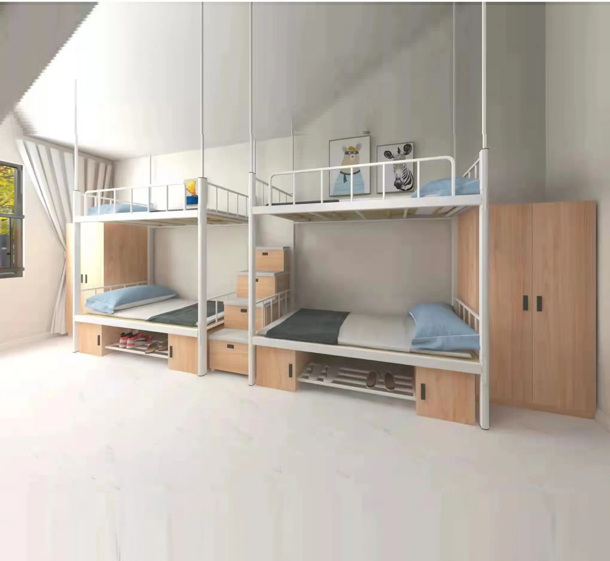 Mobili per camera da letto popolari ferro acciaio metallo materiale in legno struttura per dormitorio letti a soppalco a castello per studenti adulti
