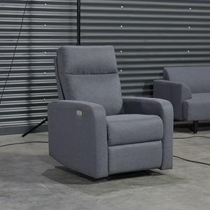 Silla reclinable de tela de microfibra con marco de madera de diseño europeo moderno con función de empuje hacia atrás, muebles para el hogar extensibles y plegables - Product Image 2