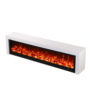 Meuble <span class=keywords><strong>TV</strong></span> Cheminée Électrique Nordique Style Italien Moderne en Bois Massif avec Flamme Simulée et Chauffage pour Salon - Product Image 3