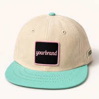 Topi Snapback Linen Dua Warna Custom, Dapat Disesuaikan, 6 Panel, Pinggiran Datar, Topi Baseball, Logo Patch Tenun, Streetwear, Grosir