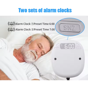 Có thể sạc lại pin rung Kép Đồng hồ báo thức LED hiển thị thời gian 3.5 mét jack Head điện thoại cuộc gọi đến nhắc nhở đồng hồ - Product Image 6