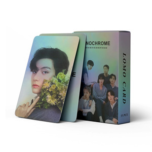 Precio de Fábrica, 55 Tarjetas Fotográficas Holográficas de Ídolos de KPOP en Caja, V, <span class=keywords><strong>JIN</strong></span>, SUGA, RM, JIMIN, JK, MONOCHROME, Tarjetas Lomo Láser, Regalo para Fans - Product Image 2