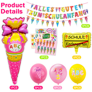 Decoración para Fiesta Escolar Alemana, Globos, Pancartas, Dulces, Confeti, Artículos para Celebración <span class=keywords><strong>de</strong></span> Regreso a Clases para Niñas - Product Image 6