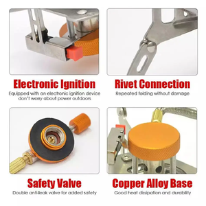 موقد صغير محمول للرحلات مع أنبوب غاز موقد إلكتروني قابل للطي للأماكن الخارجية - Product Image 4