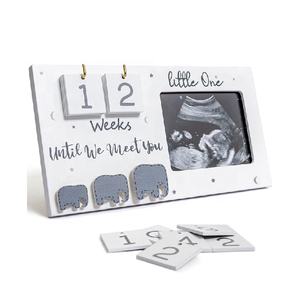 Bestseller Houten Countdown Weken Echografie Fotolijst Voor Geboorte Informatie - Product Image 1