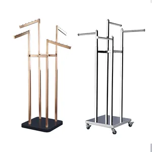 Customized Fashion Accessories Shop Decorations Hot Ornaments Gold Clothing Display Rack For Retail Boutique Store Furniture