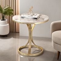 Table basse moderne de luxe en dalle de roche avec plateau en verre, petit meuble d'appoint pour coins de canapé de salon et balcon, ensemble simple et mobile
