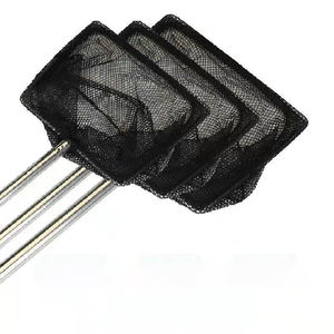 <span class=keywords><strong>Aquarium</strong></span> Fish Tank Filet de pêche carré télescopique en acier inoxydable Filet de pêche à trois sections - Product Image 4