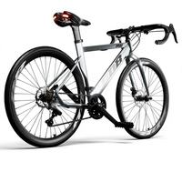 Vélo de course sur route léger pour hommes, pneus fins 700C, 21 vitesses, cadre rigide en acier haute teneur en carbone, freins à disque doubles, vélo de cyclisme sur route