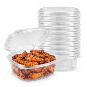 Barquettes de conservation alimentaire ovales transparentes 250cc <span class=keywords><strong>avec</strong></span> <span class=keywords><strong>couvercle</strong></span> pour la préparation des repas et les plats à emporter - Product Image 1