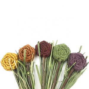 Timothy herbe sucette en forme de fleur lapin friandises pour <span class=keywords><strong>Hamster</strong></span> friandises lapin sain mâcher jouet animal lapin collations - Product Image 2