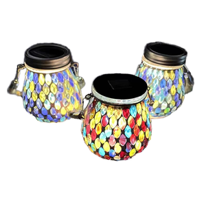 Barre lumineuse en verre mosaïque solaire pour pot Mason, étanche IP65, LED avec télécommande, portable, projection à 360°, éclairage suspendu pour jardin - Product Image 6