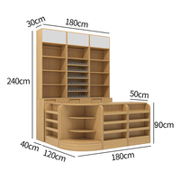 Dépanneur au design moderne Table de caissier en forme de L Comptoir de caisse d'épicerie en bois