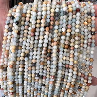 Perles en pierre naturelle facettées de 2 mm, 3 mm, 4 mm, perles en cristal, pierres précieuses, amazonite, perles en vrac pour la fabrication de bijoux