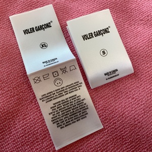 Dịch vụ tốt nhất cả hai bên in ấn satin <span class=keywords><strong>logo</strong></span> nhãn, vòng lặp gấp an toàn mực in ấn quần áo tên thẻ - Product Image 4