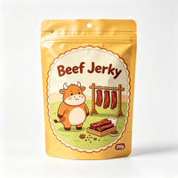 Lage minimale bestelhoeveelheid, aangepaste logo's, fabrieks prijs, hoogwaardig laminaat, hersluitbare ritssluiting voor beef jerky, vlees snacks, staande pouch