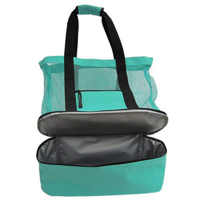 Logo personnalisé dames <span class=keywords><strong>compartiment</strong></span> pique-nique fermeture éclair extérieur maille <span class=keywords><strong>plage</strong></span> déjeuner <span class=keywords><strong>sac</strong></span> fourre-tout <span class=keywords><strong>avec</strong></span> <span class=keywords><strong>sac</strong></span> <span class=keywords><strong>isotherme</strong></span> détachable - Product Image 5