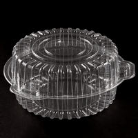 Récipient alimentaire à charnière Boîte à clapet à emporter Décoration de gâteau Emballage de service alimentaire Boîte à collation en plastique Boîtes à cupcakes Ps