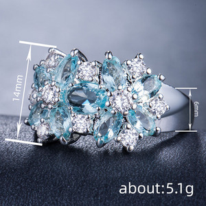 Flower Marquise Design Ring Colorful Style Finger Ring for Women - Product Image 5