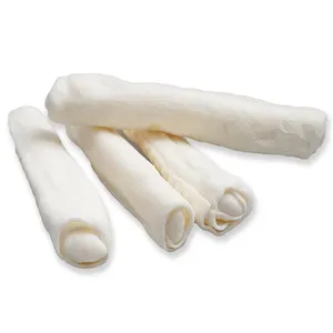 white rawhide retriever swollen beefhide roll buffalo bully sticks dog chewing treats