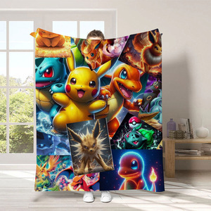 Couverture en polyester douce et chaude personnalisée avec impression <span class=keywords><strong>Pokémon</strong></span> pour enfants, adultes, canapé, lit, voyage, pique-nique, camping, couverture de sieste - Product Image 4
