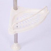Étagère de douche d'angle réglable sur pied, télescopique, en plastique, personnalisable pour fournisseurs