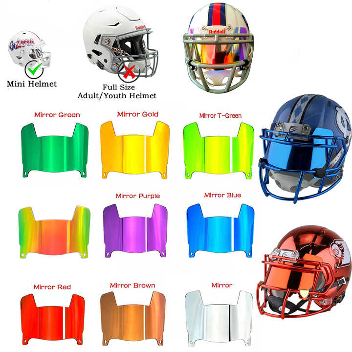 customized football helmet visors Visor Face Mask Shield Youth Boys light polycarbonate in the industry Universal Fit Custom Mini Football
