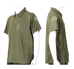 Camisetas tácticas verdes DFT09, polos de manga corta con múltiples bolsillos - Product Image 1