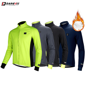 <span class=keywords><strong>Veste</strong></span> de cyclisme hiver coupe-vent Darevie Professional pour <span class=keywords><strong>homme</strong></span>, en tissu polaire extensible en maille - Product Image 1