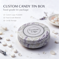 Boîte en métal ronde personnalisée avec logo imprimé pour emballage de baume, crème, bougie, bonbons, cadeaux, stockage, vente en gros, OEM, ODM, boîtes vides