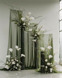 Decoración Profesional Ecológica de Flores de Lirio Calla Artificiales de Papel, Románticas Chinas para Fondo de Escenario de Boda - Product Image 1