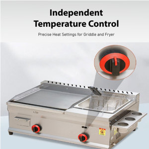 Stainless Steel Multifunctional Gas Griddle <b>Fryer</b> For Frying Boiling Fried Chicken Fries Pancake Processing - Product Image 2