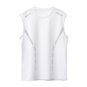 Customized Twill Men's High Quality Quick Dry Sleeveless Tank <b>Top</b> <b>Reflective</b> Sports Stringers for Fitness Training & Running - Product Image 2
