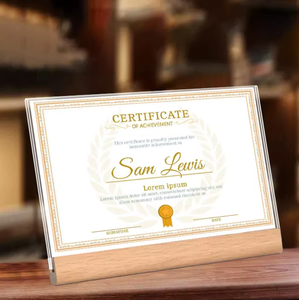 Support <span class=keywords><strong>photo</strong></span> double face en <span class=keywords><strong>acrylique</strong></span> transparent, cadre de montage durable, support publicitaire pour logo, support de table de bureau - Product Image 2